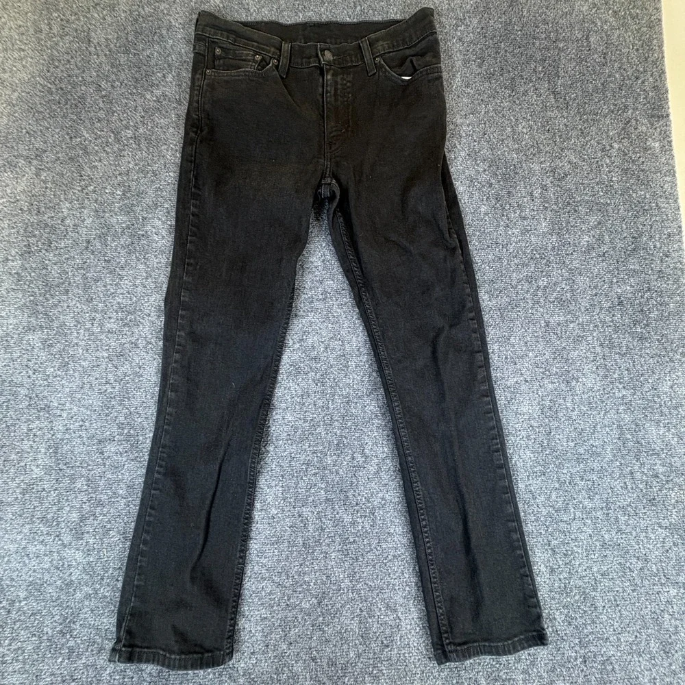 Levi's 511 Jeans Mens 32x29.5 Black Denim Cotton‎ Stretch Slim Fit Straight Leg